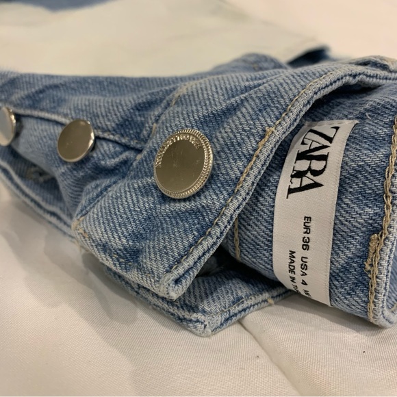 ZARA - High Waisted, Straight Leg Tie-Dye Jeans - Denim - Women’s 4 (EUR 36) - Picture 7 of 10